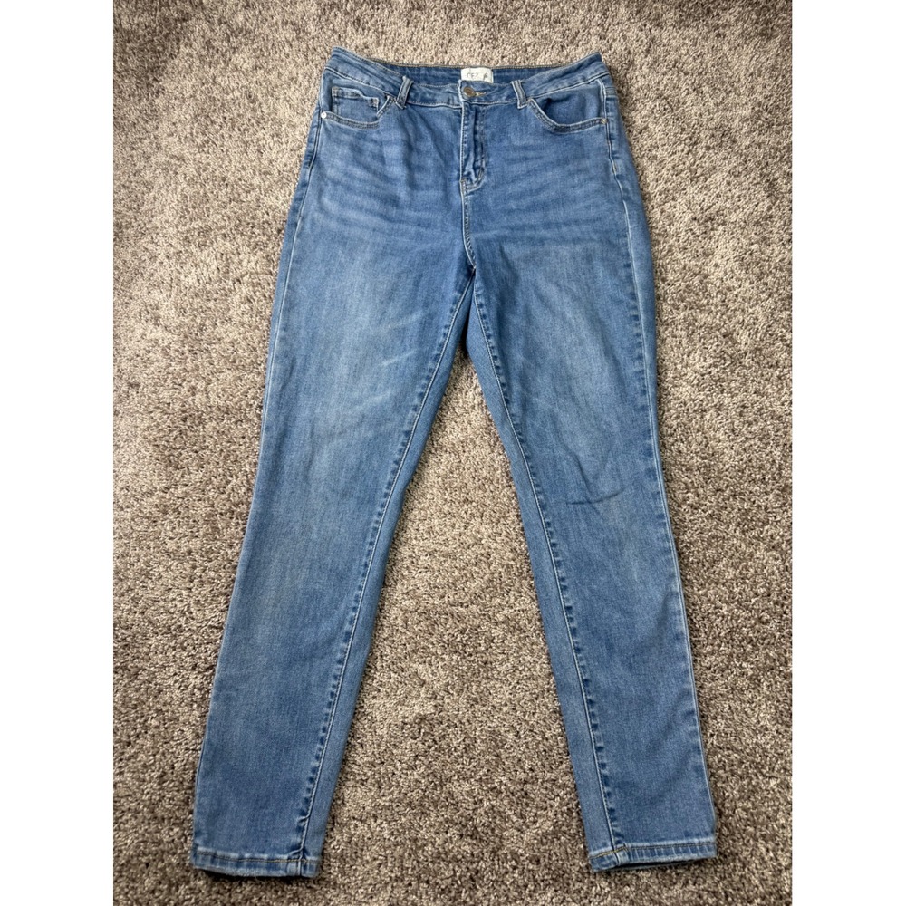 Ceros Jeans Womens Size 14 Blue Medium Wash High Rise Skinny Denim Pants 1070